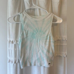 Hollister blue white tie dye copped tank top size M